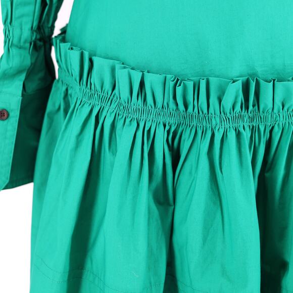 A.L.C. Women Viridian Green Cotton Alexa Cutout Tiered Mini Dress Size US 2 - Picture 8 of 8